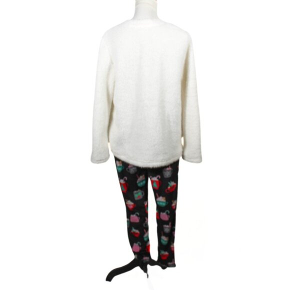 Holiday 2-Piece Pajama Set – Women’s Size S, Sherpa Top & Velour Pants - Picture 2 of 13